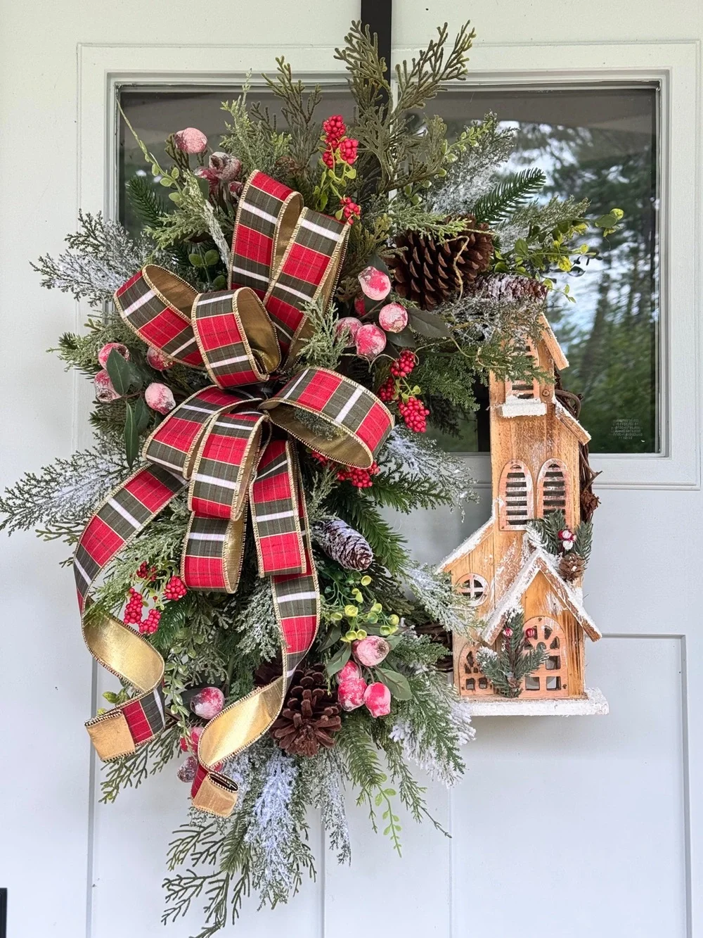 Large Rustic Christmas Winter Greenery Church Wreath